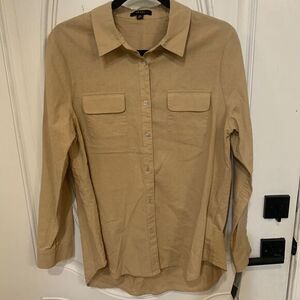 Women's Tan Button Down Shirt